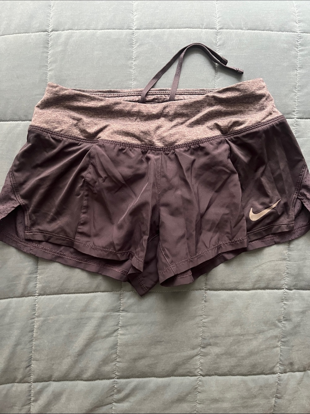 Nike Women's Dark Purple/gray Athletic Shorts with Reflective Swoosh